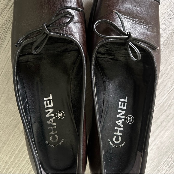 Vintage Chanel Cap Toe Ballerina Shoes with self tie Bows & Platform heels - Picture 7 of 8